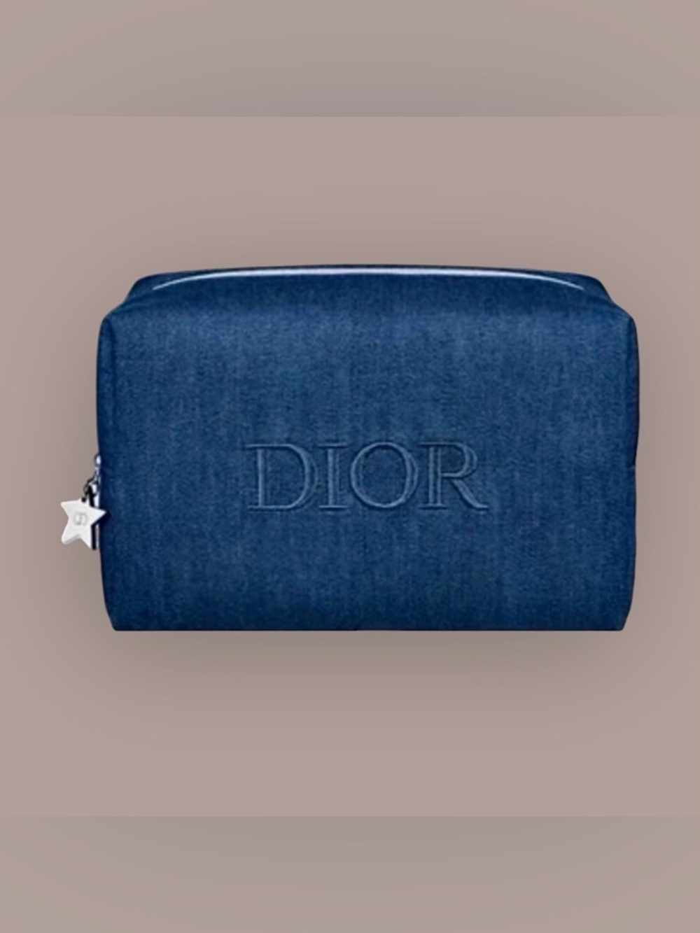 Reposh Dior Blue Denim Cosmetic Pouch with Star Charm